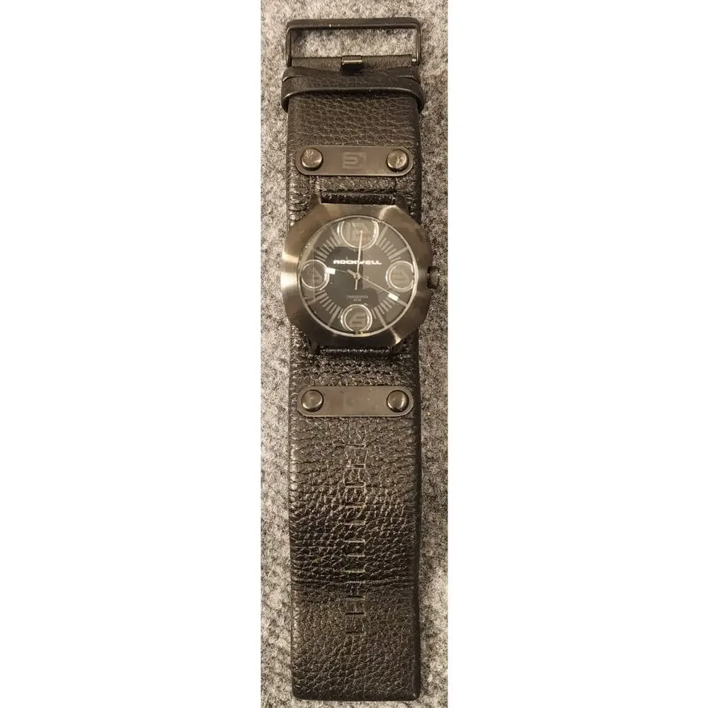 Rockwell Timekeeper Watch Mens Stainless Steel 50m Quartz Analog Black Dial